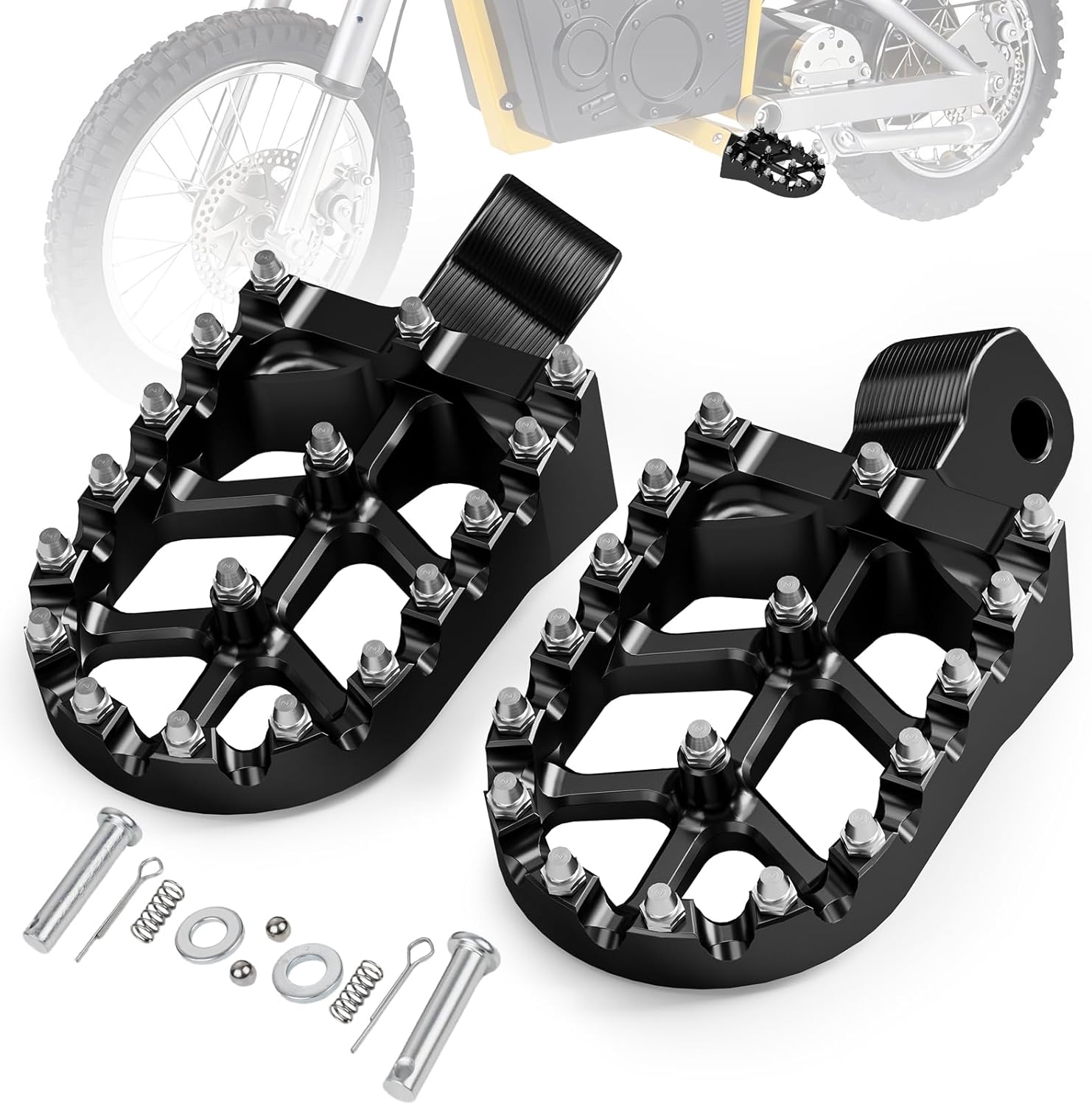 Dirt Bike Foot Pegs Footpegs Rest Pedal CNC for MX 650 500 MX650 MX500 SX500 MX350 Electric Dirt Bike Black