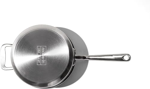 Miniatura 5 de Made In Utensilios de cocina - Sartén antiadherente de 4 cuartos de galón con tapa, grafito, cacerola antiadherente revestida de acero inoxidable de