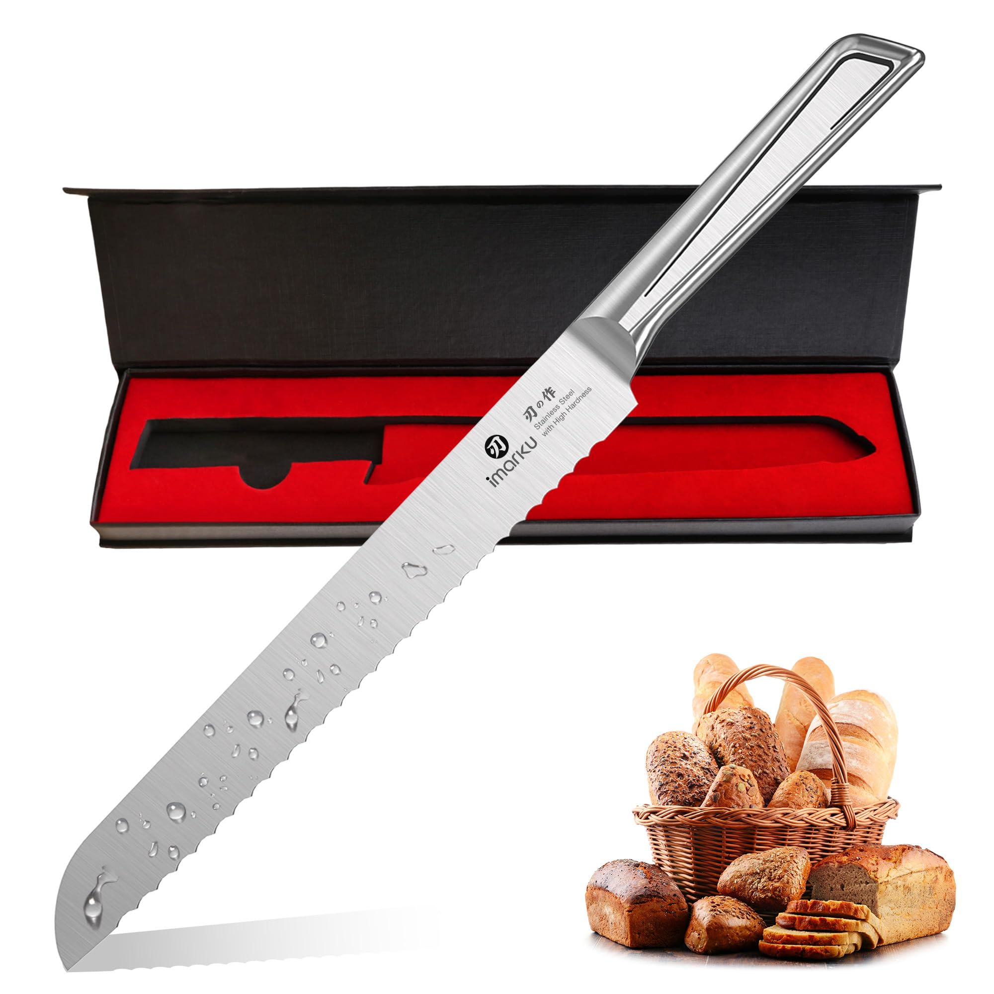 imarku Serrated Bread Knife with Japanese High Carbon Stainless Steel