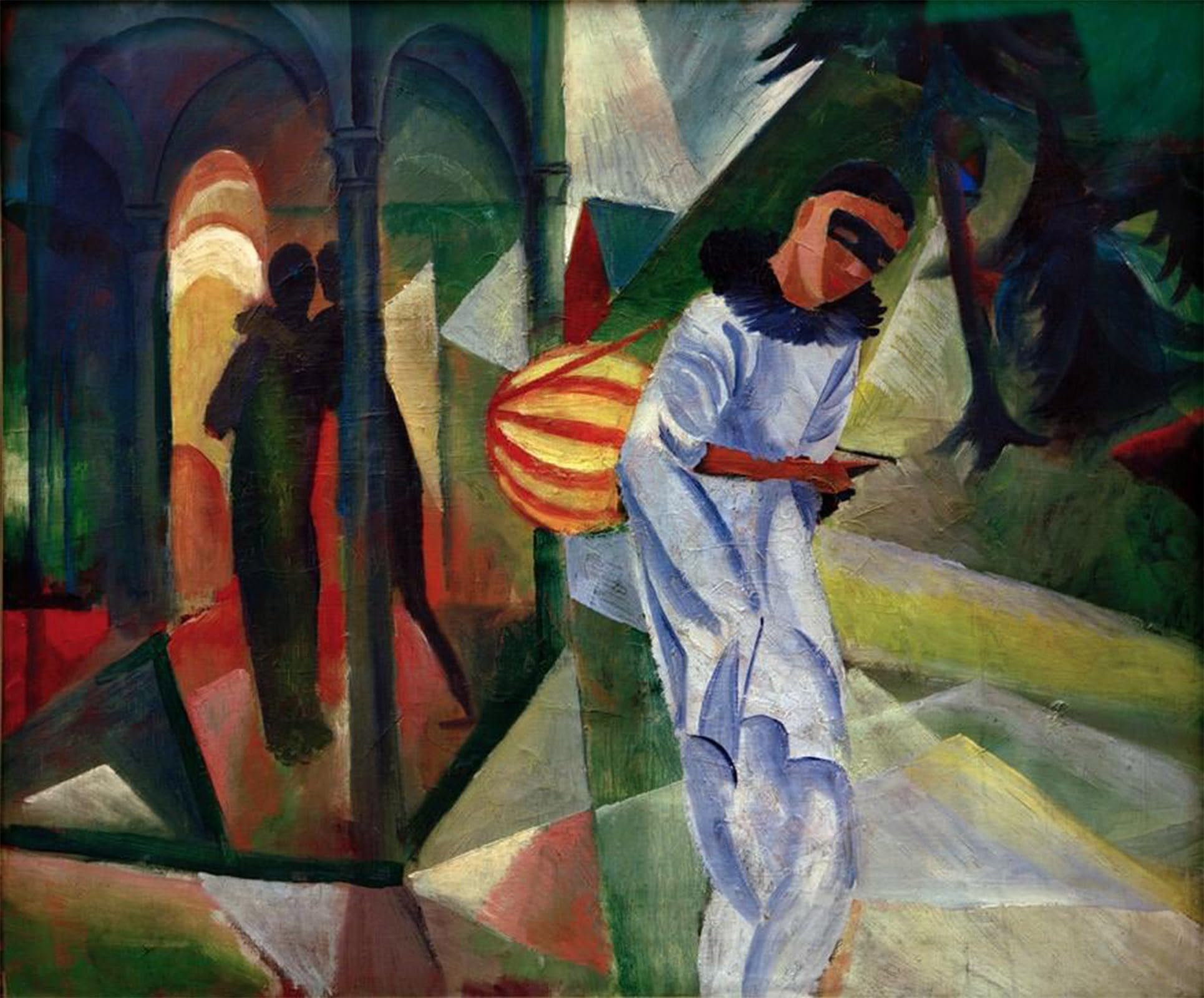 SERENDIPITP Vintage Picture Print on Canvas Wall Art Poster Pierrot by August Macke Artwork Print Poster for Wall Decor 60x90cm