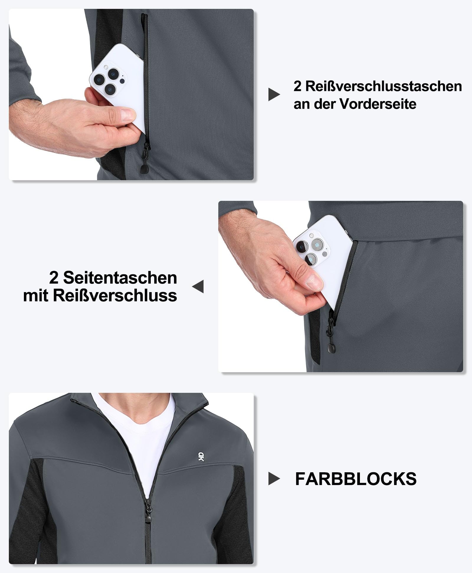 Little Donkey Andy Herren Trainingsanzug Jogginganzug Set Lässig Leichter Sportanzug mit Vollverschluss Jacke & Hose für zu Hause, Freizeit und Gym