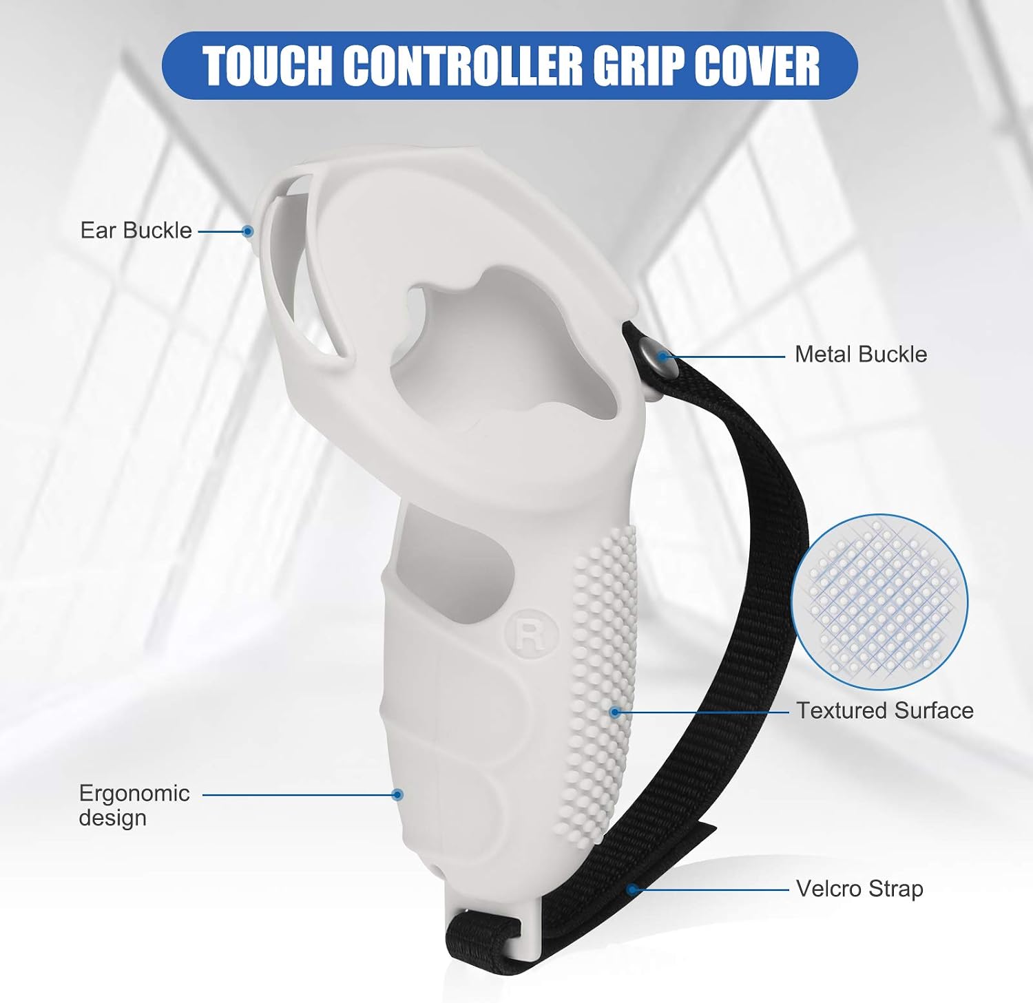 MASiKEN Protector Cover Compatible for Meta/Oculus Quest 2 Controller Grips, Adjustable Anti-Throw Sweatproof Protective Sleeve Straps VR Controller Accessories for Quest 2