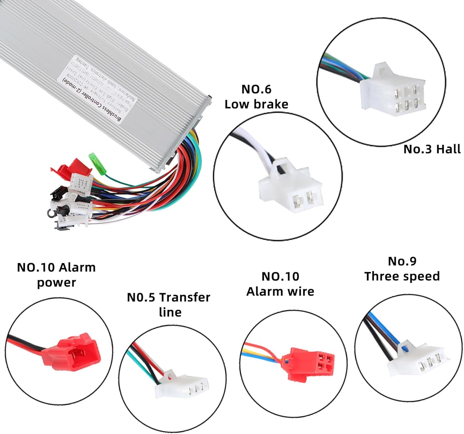 Silscvtt Brushless Motor Speed Controller 48-72V 2000W Scooter Controller DC Replacement for E-Bike Scooter Square Wave Controller