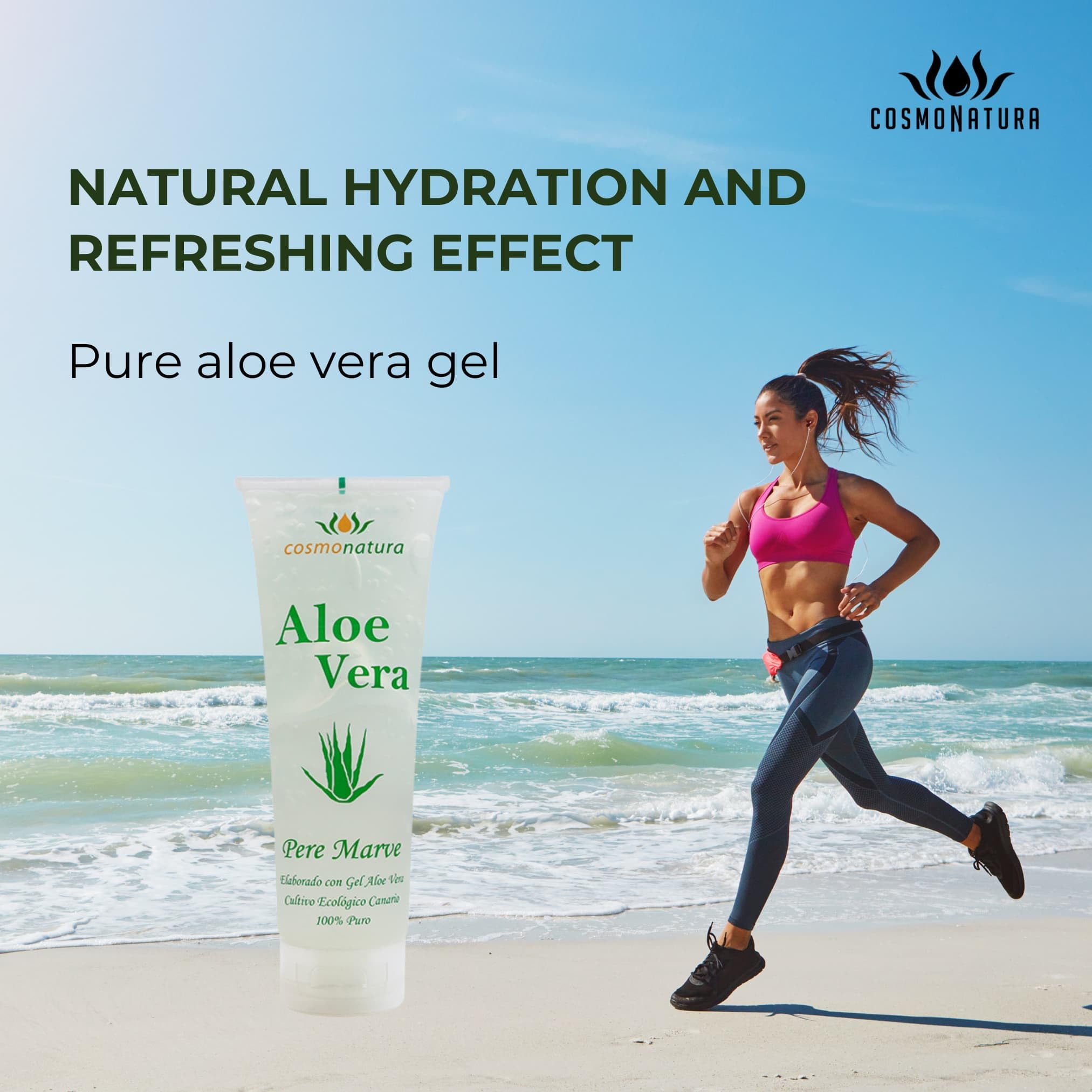 Cosmonatura żel Aloe Vera 100% ekologiczny 3 x 250 ml nawilżający kojący regenerujący witaminy A E prowitamina B5