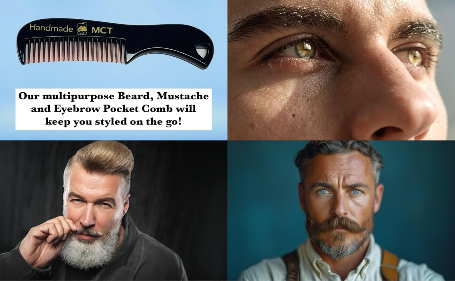 G.B.S Travel Size Beard Care Kit - Includes Beard Conditioning Balm, Beard Oil, Dual Sided Wooden Beard Styling Comb, and Mustache Comb - Perfect for On the Go Grooming