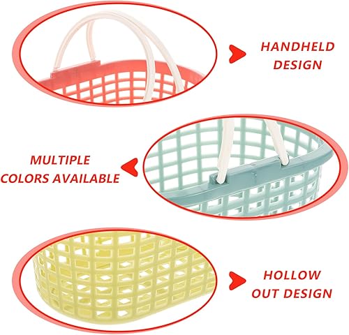 Miniatura 6 de Alipis 3 cestas de ducha portátil con asa, organizador de plástico, bolsa de tocador, caja de recogida de pícnic, cesta para baño, dormitorio