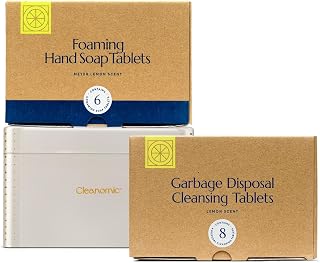 CLEANOMIC Foaming Hand Soap Tablets, Garbage Disposal Tablets & Tablet Tin Bundle