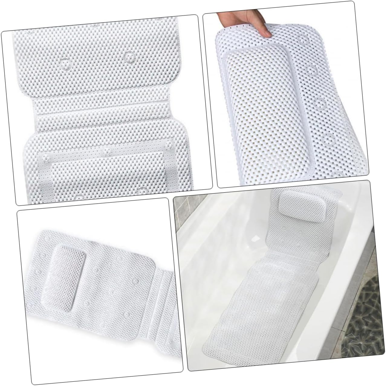 1Pc Non Slip PVC Bathtub Mat with Drain Soft Shower Pad Design for Home Hotel Use Quick Drying Safety Features White Color