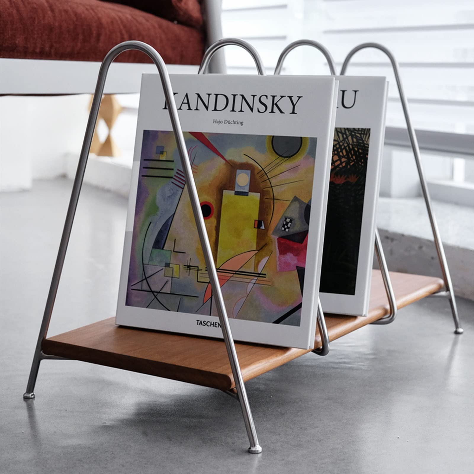Generico Portariviste per Bar, espositore per Dischi in Vinile in Metallo, Organizer e Accessori per Soggiorno e Camera da Letto (Argento)