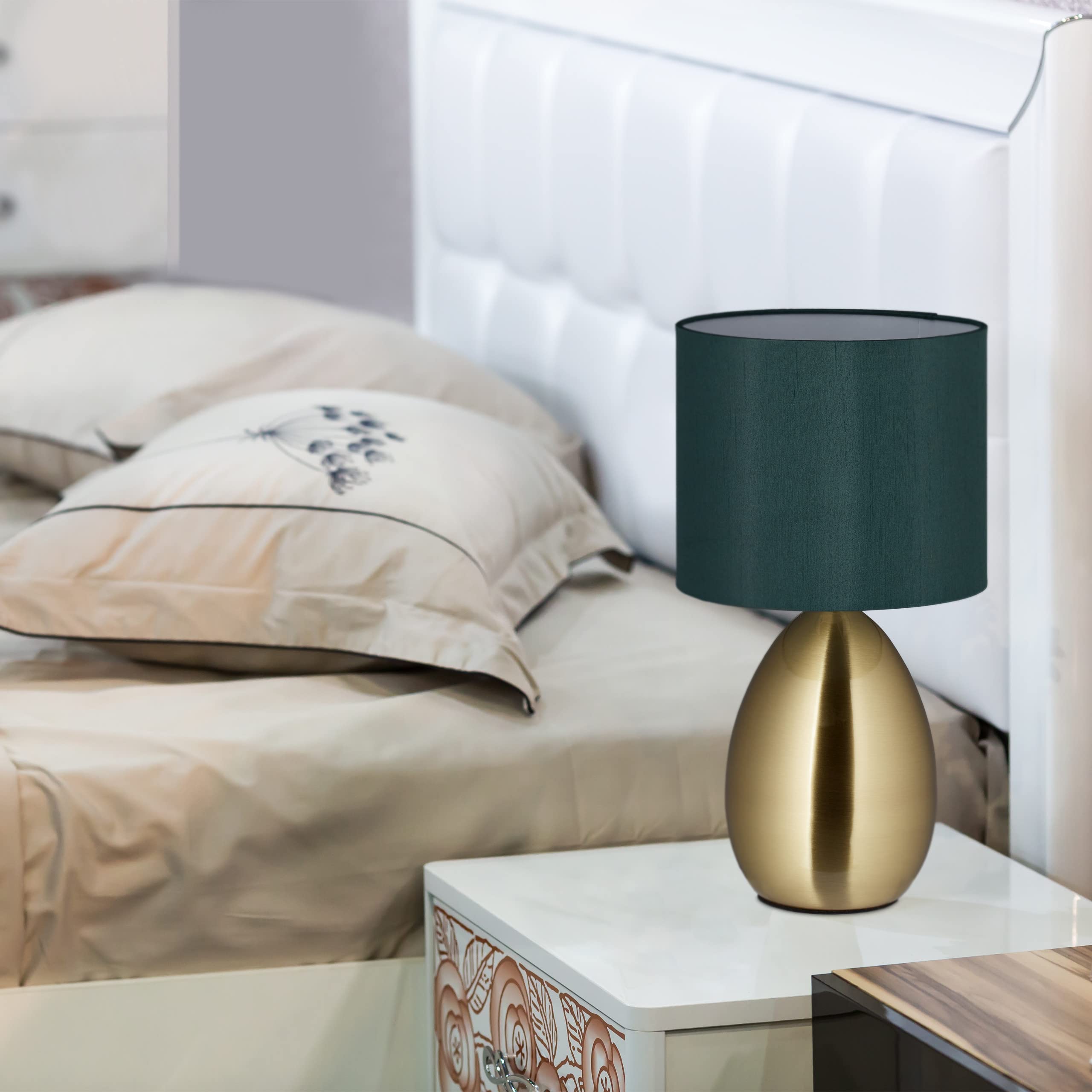 Relaxdays Lampada Da Tavolo Touch Rosa - Abat Jour Moderno Con Paralume In Tessuto, Attacco E14 - 4