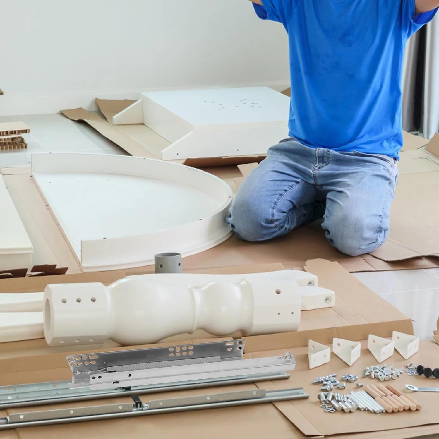 Side Mount Cabinet Runners Glides 2pcs Heavy Duty Drawer Slides Hidden Mute Buffer Cabinet Glides