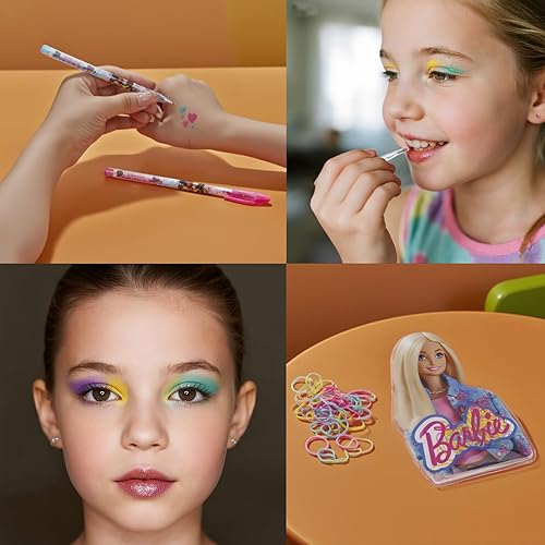Miniatura 6 de Barbie Tackle Box - Juego de cosméticos para niños, incluye maquillaje de uñas, labios y ojos, juego de belleza seguro y no tóxico para mayores de 3