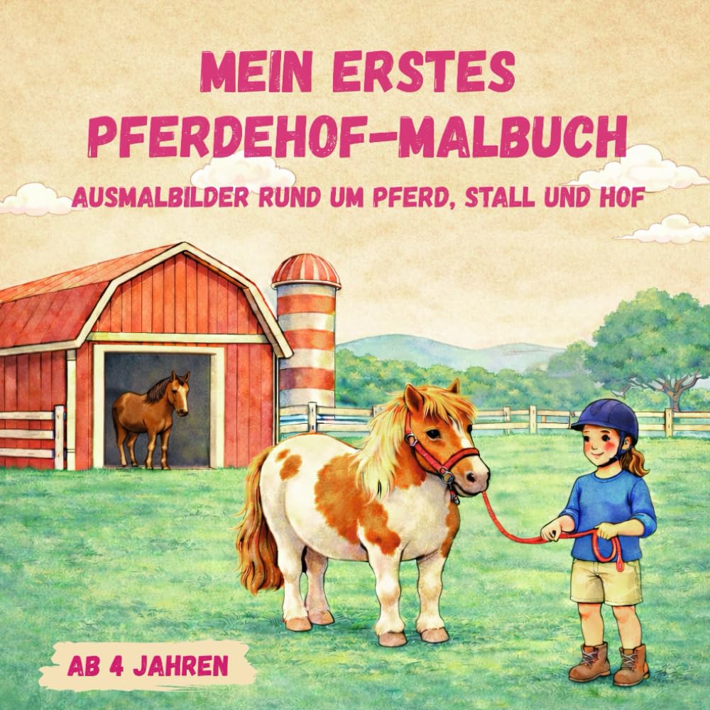 Mein erstes Pferdehof-Malbuch: Ausmalbilder rund um Pferd, Stall und Hof ab 4 Jahren