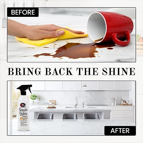 Miniatura 5 de Rock Doctor Spray limpiador de granito y cuarzo de 24 onzas. Lata, limpia azulejos, mármol, encimera de cocina y superficies de piedra natural,