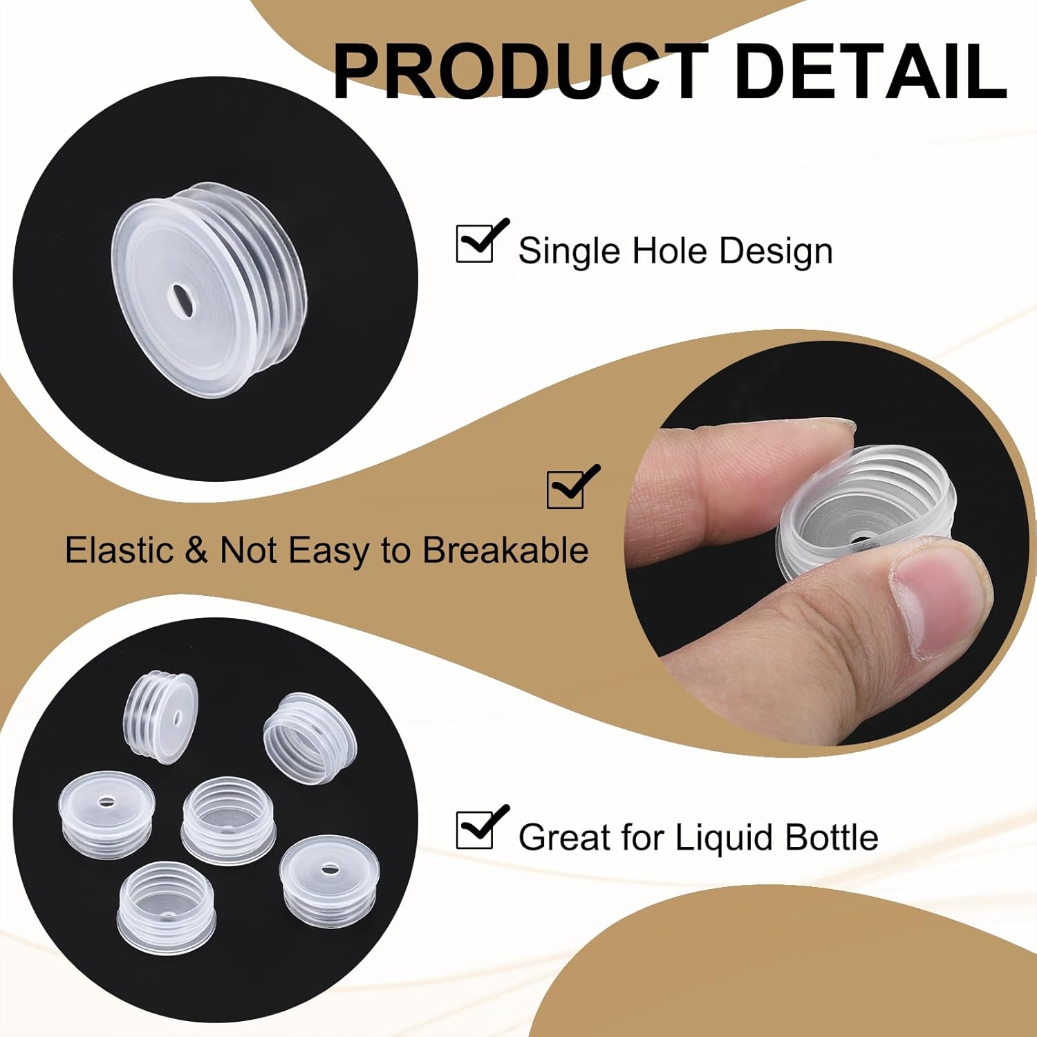 PATIKIL Bottle Adapter 0.79/20mm, 25 Pcs Press in Bottle Adapter Plugs for Oral Dispensers Liquid Oil Plastic Glass Bottles Stopper, Clear