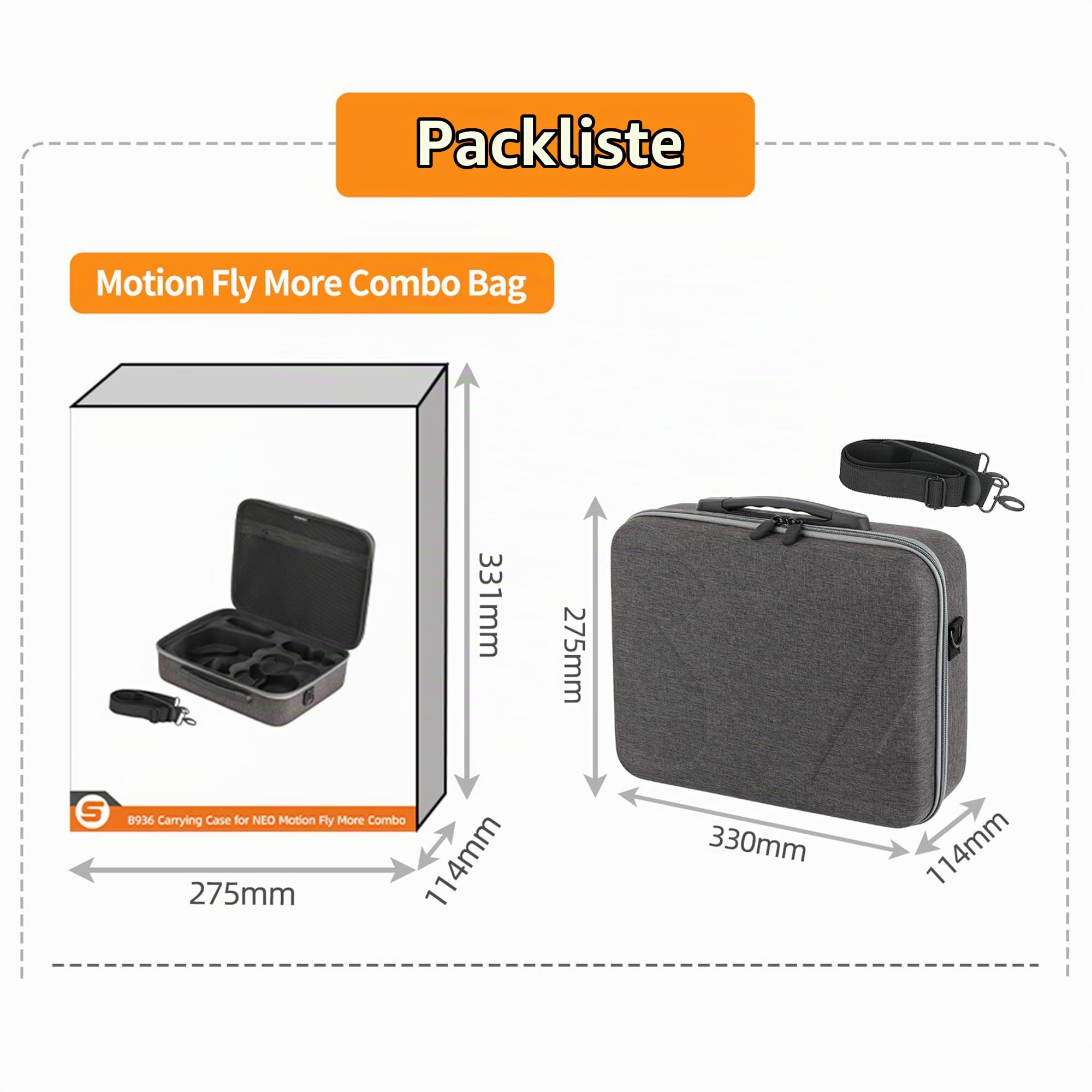 Tasche Tragbare für DJI Neo Motion Fly More Combo Aufbewahrungstasche für Goggles N3 Reisetasche Anti-Kratz Tragetasche Drohnen Zubehör Aufbewahrungskoffer