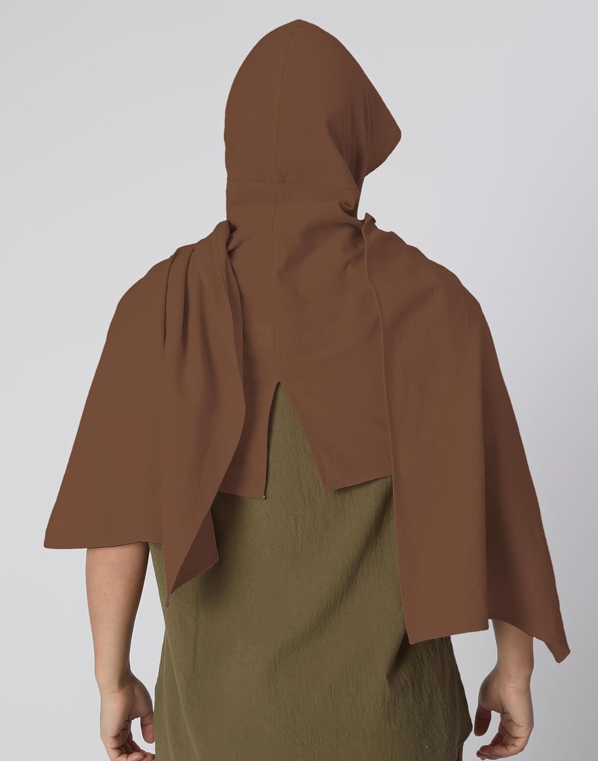 Medieval Shawl Apocalyptic Linen Cotton Hooded Cowl Renaissance Scarf Cape Unisex Adults Costume for LARP Halloween Party - Image 3