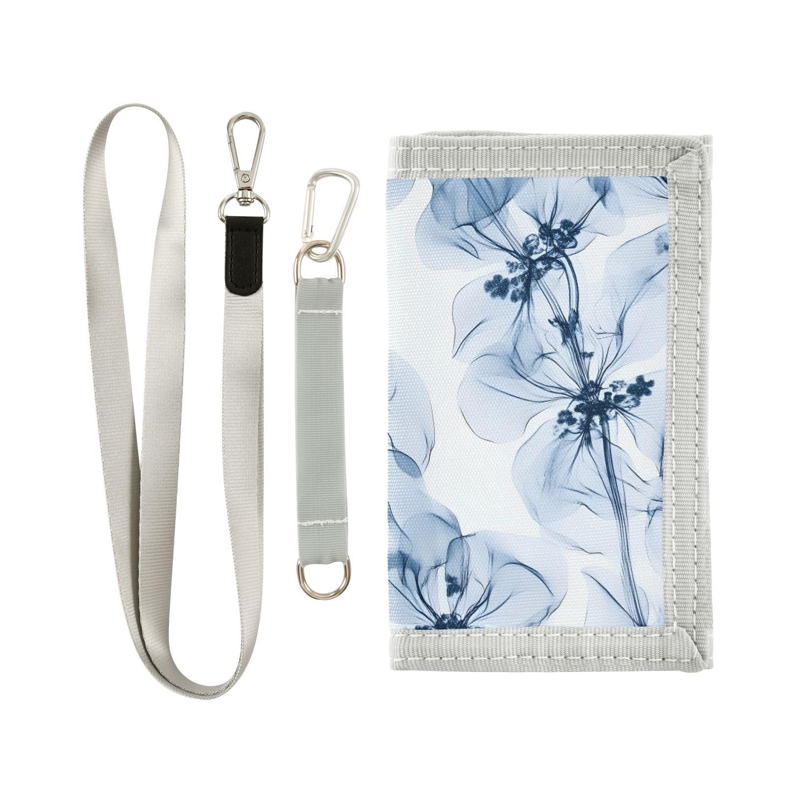 FOLIOSA Kids Wallet for Boys Girls Clear Floral Print Youth Wallet with Zipper Pocket Card Holders, Novelty Wallet 4.9×2.9 in