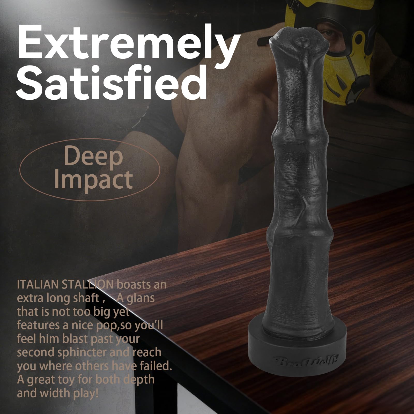 Pene de silicona platino de grado alimenticio Italian Stallion de 50,8 cm - Material que cumple con los estándares de la FDA - Dildo anal gigante extragrande - Vac-U-Lock