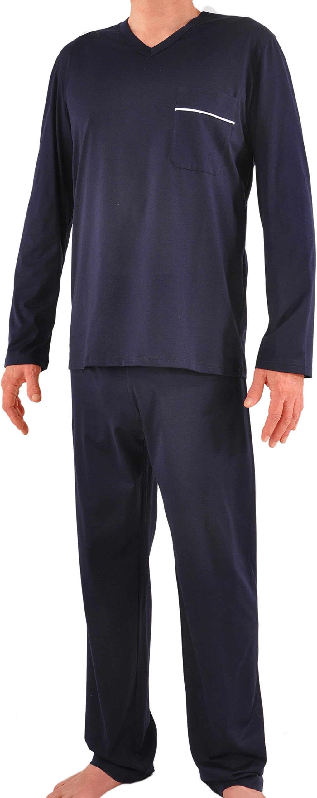 One Pair Ultrafine Italian Filo di Scozia Cotton Long Pajamas