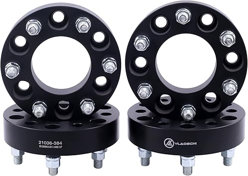 VLAOSCHI Adaptadores de rueda forjados negros de 6 x 135 a 6 x 5.5 pulgadas con pernos de 14 x 2.0 compatibles con Ford 6 Lug 6x135 a 6x139.7 para