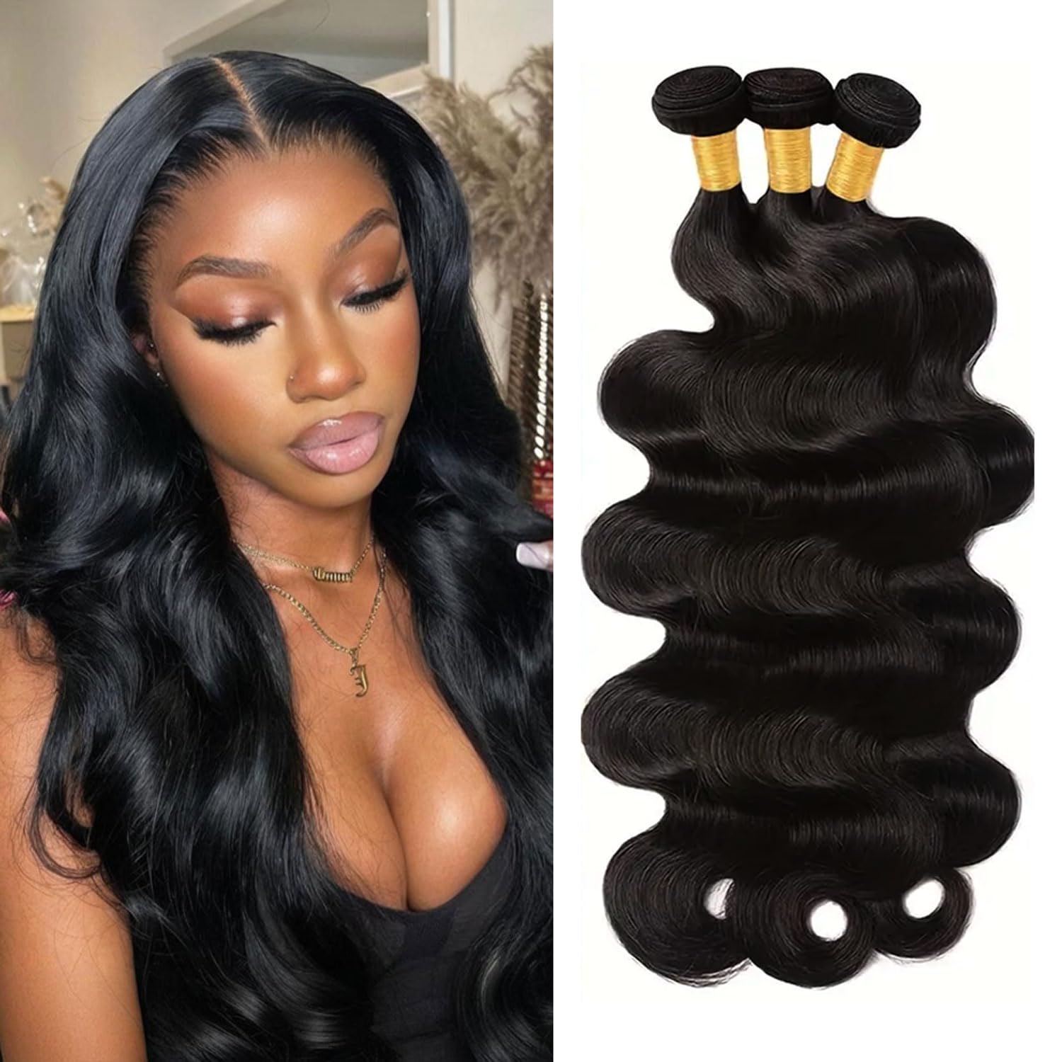3pack Brazilian Virgin hair (10 inches) Amazon.com : 10A Brazilian Straight Human Hair 3 Bundles  main image 4