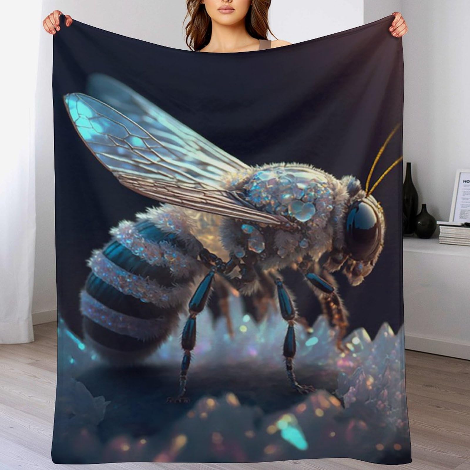Jeté de lit comme couvertures de canapé abeille en flanelle douce