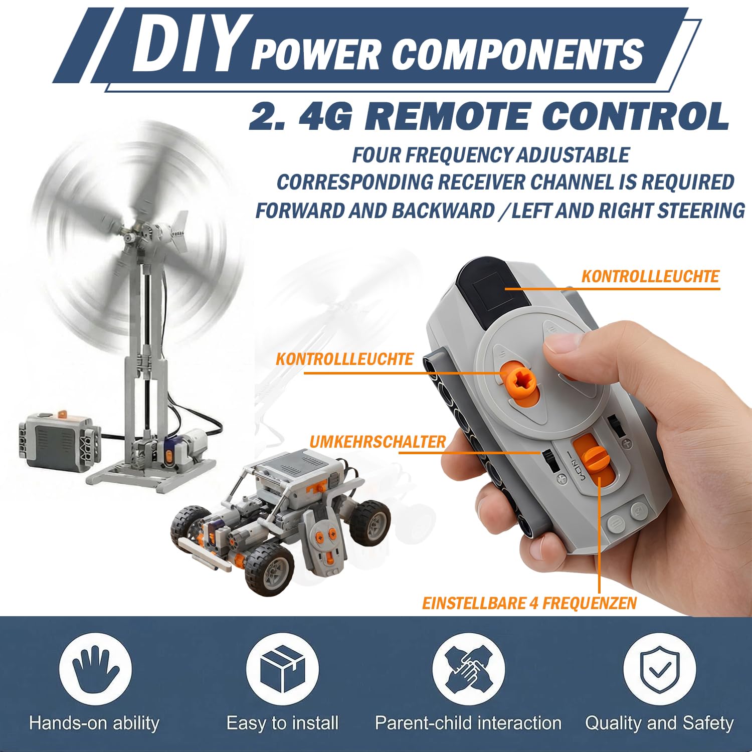 Servo Motor Function Set Power Functions Set 36-teiliges Motor Power Function Elektrisch Spielzeug Motor Technology Power Powered Module Fernbedienung Batteriebox Kompatibel mit Vielen Modellen