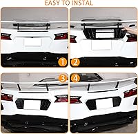 Vista 5 de Marco de matrícula trasero compatible con Chevrolet Corvette C8 2020-2026, marco de matrícula de aluminio, inserto de ventilación de parrilla