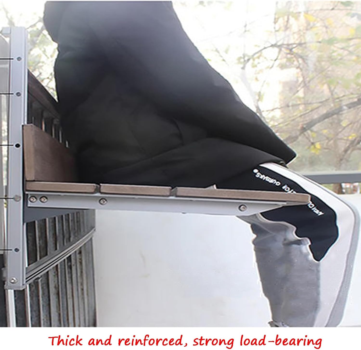 Adjustable Height Balcony Hanging Table - Foldable Railing Table for Patio - Multi-Functional Outdoor Bar Table (39.4" x 14.6") - Perfect for Small Spaces