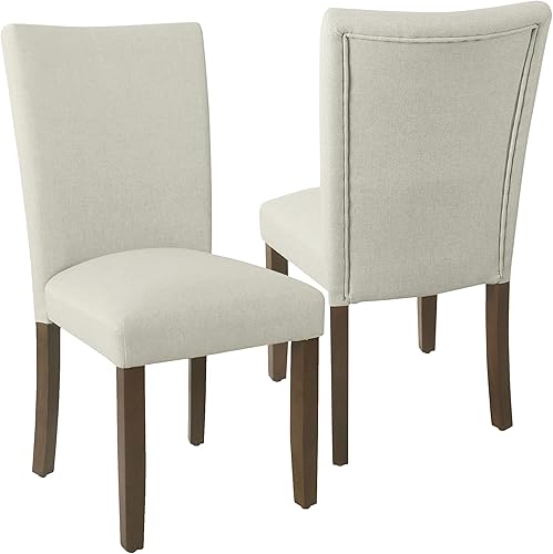 HomePop Silla de comedor clásica Parsons - Tejido gris (juego de 2)