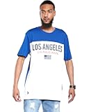 Short Sleeve Crew Neck LA Color-Block Graphic Tee White LG