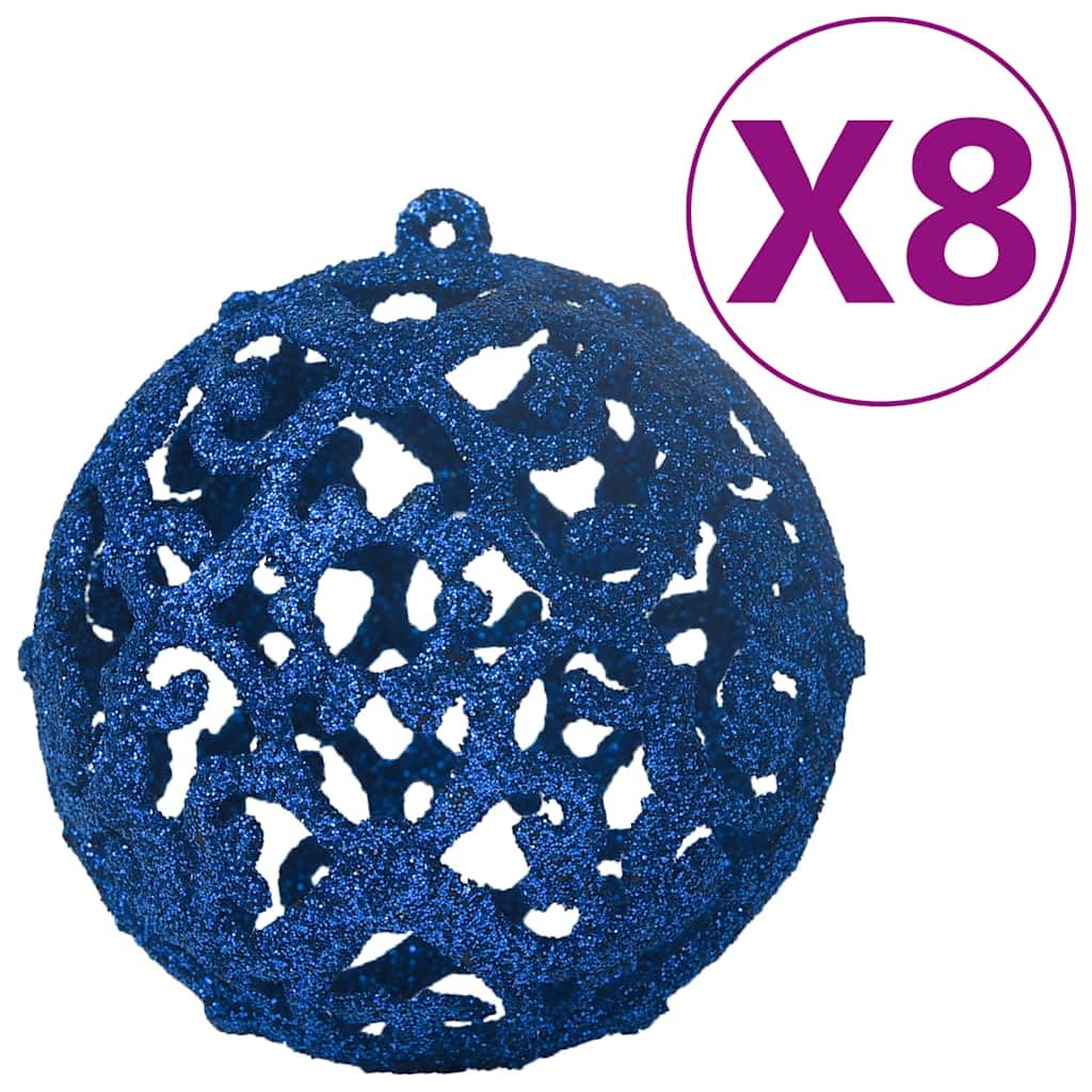 100-tlg. Weihnachtskugel Set Blau aus Kunststoff und PVC, 3 Größen 3 bis 6 cm, mit Aufbewahrungsbox, weihnachtsbaumschmuck christbaumschmuck für tannenbaum advent festtag dekoration