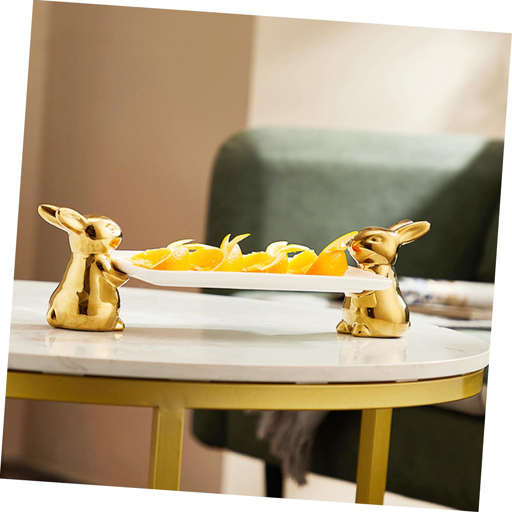 Zerodeko Assiette Céramique Décorative Assiette à Snacks Fruits Et Desserts Design De Lapin Mignon Pour Cuisine Repas Céramique Pour Usage