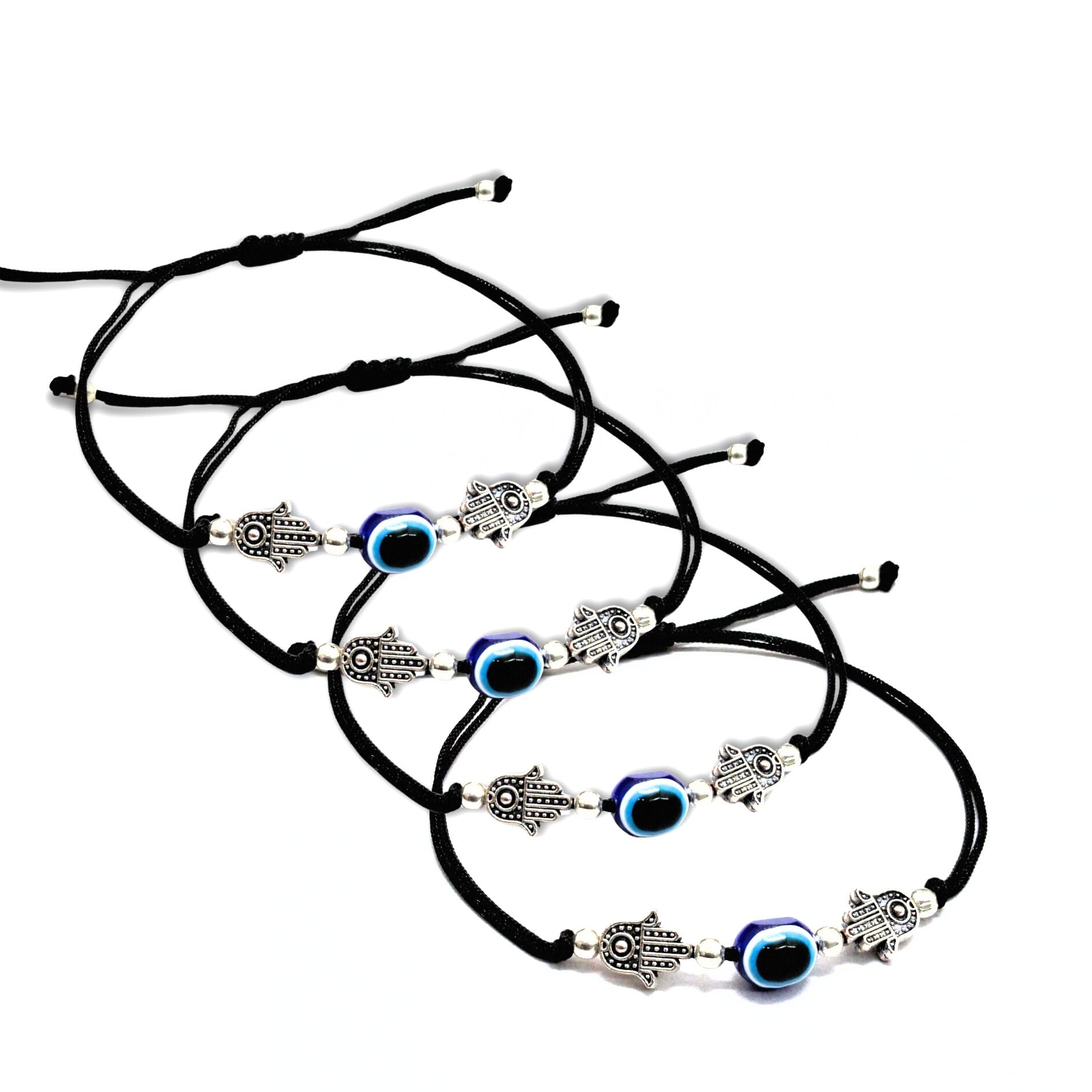 Alaukik Evil Eye Nazar Handmade Adjustable Bracelet Set, 4 Pieces, Hamsa and Nazar Charms, Friendship Band for Women and Men (B0D4MJLM4V) Amazon Price History, Amazon Price Tracker