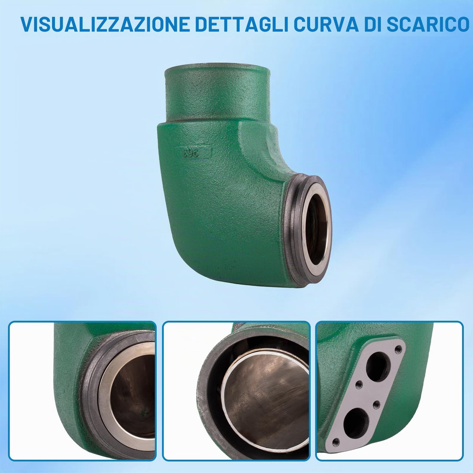 Tubo di scarico compatibile con Vo-lvo Pen-ta TAMD31A TAMD31B TAMD31D TAMD41A TAMD41B TAMD41D TMD41A TMD41B TMD41D, ricambio per 877415 858481 859963
