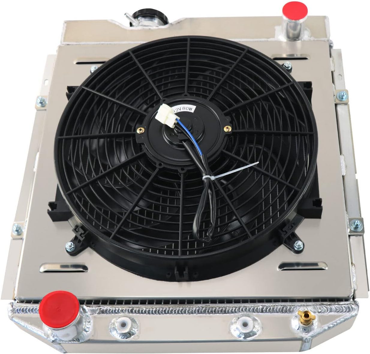 3 Row Radiator+Shroud Fan+Relay Compatible with 1960-1966 Ford Mustang Comet Ranchero V8