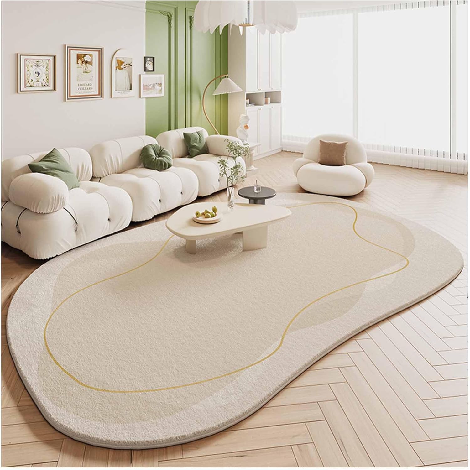 Amazon.com: Living Room Area Rug Irregular Shaped Ombre,Soft Non Slip ...