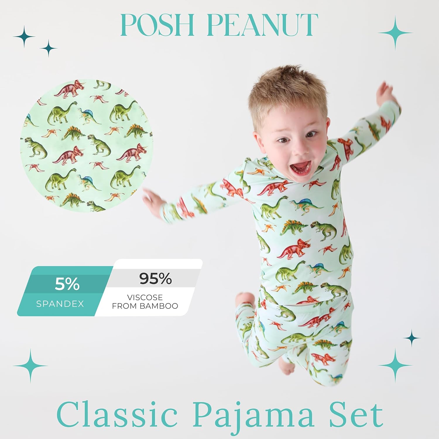 Posh Peanut Boys Pajamas - PJs for Kids Made of Soft Viscose from Bamboo, Long Sleeve Toddler PJs & Matching Boys Pajama Sets - Image 2