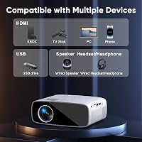 AKATUO 4K Támogatott Hordozható Projektor, Natív 1080P Felbontás, 15000L Fényerő, 5G WiFi, Bluetooth 5.2, 50% Zoom, Otthoni Mozi és Kültéri  8