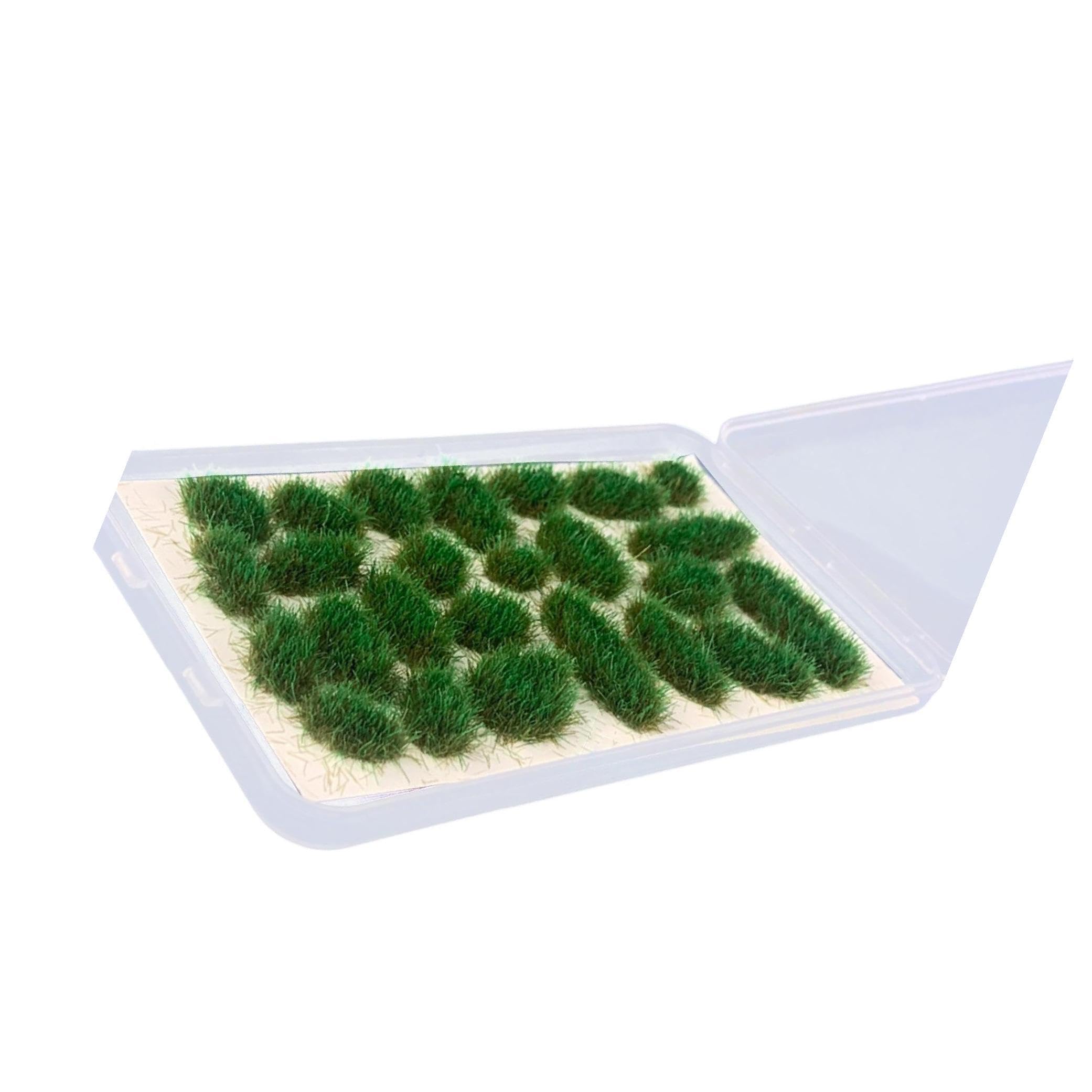 AMSLSIU Vibrant 25x Simulation Cluster Grass for Train Scenery Decor Accessory Table Building, Dark Green, 6mm