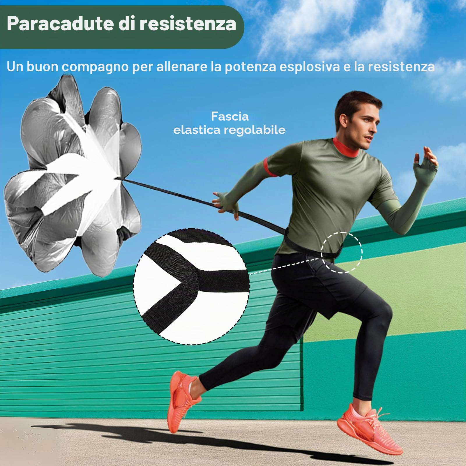 Kit Allenamento Calcio, Accessori per l'allenamento di Calcio con Agility Ladder 6m, 20 Cinesini, Paracadute Allenamento, Borsa da Trasporto per Regalo Calcio per Bambini