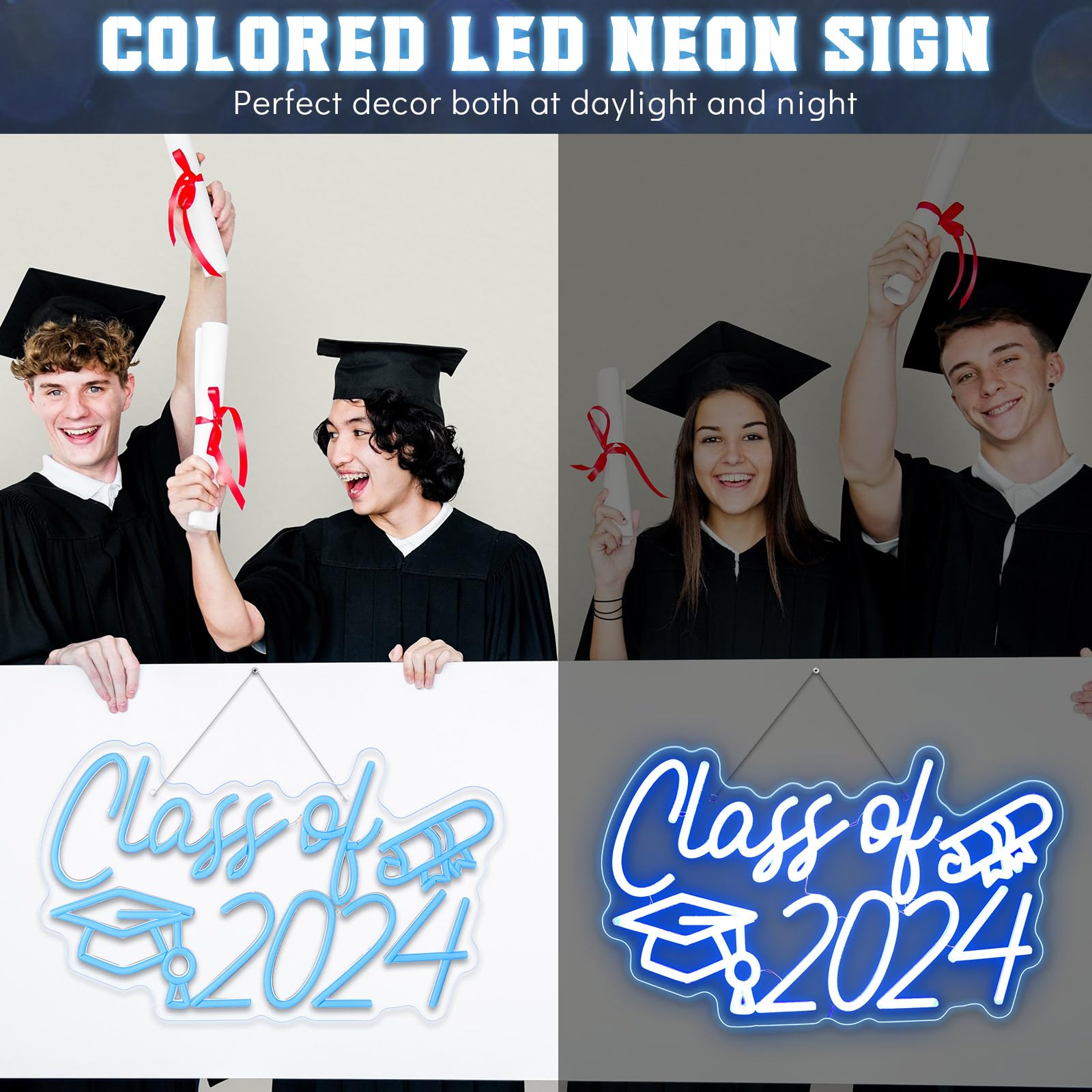 Snapklik.com : 2 Pcs Congrats Grad Neon Sign 16.5 X 10.2 Inch ...