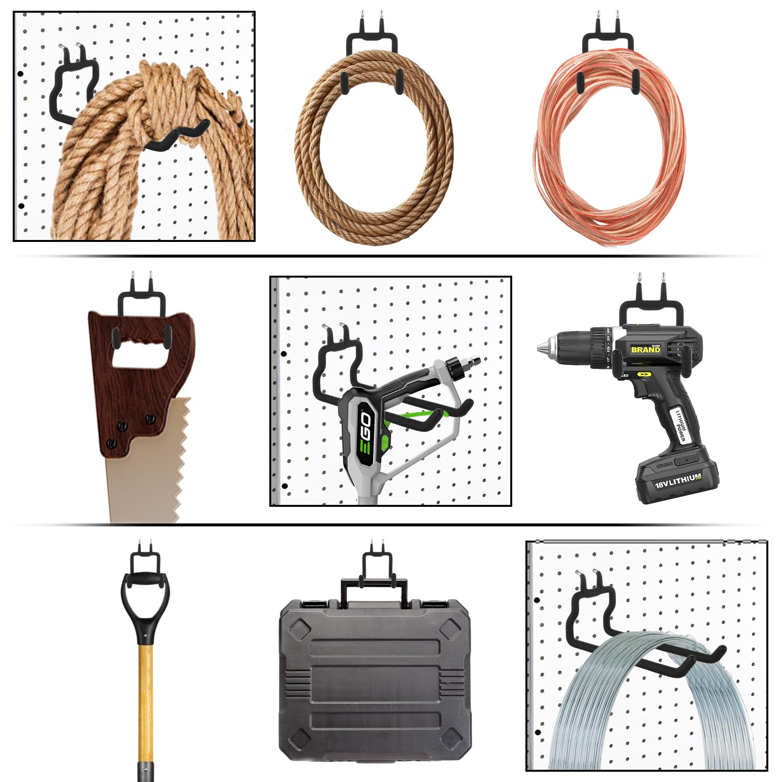 Stecktafel-Haken, robuste Metallhaken für Stecktafeln, für 6,35 mm Stecktafeln, Stecktafel-Werkzeug, Utility-Haken und Aufhänger für Bastelraum, Garage, Werkbank, Büro, 8 Stück