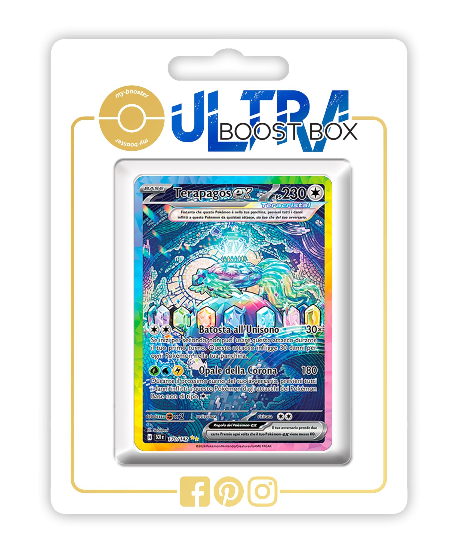 my-booster Terapagos ex 170/142 Alternativa Pokémon Gallery Teracristal Secreto X Scarlatto e Violetto 7 Corona Astrale - Box di 10 carte Pokémon Italiane