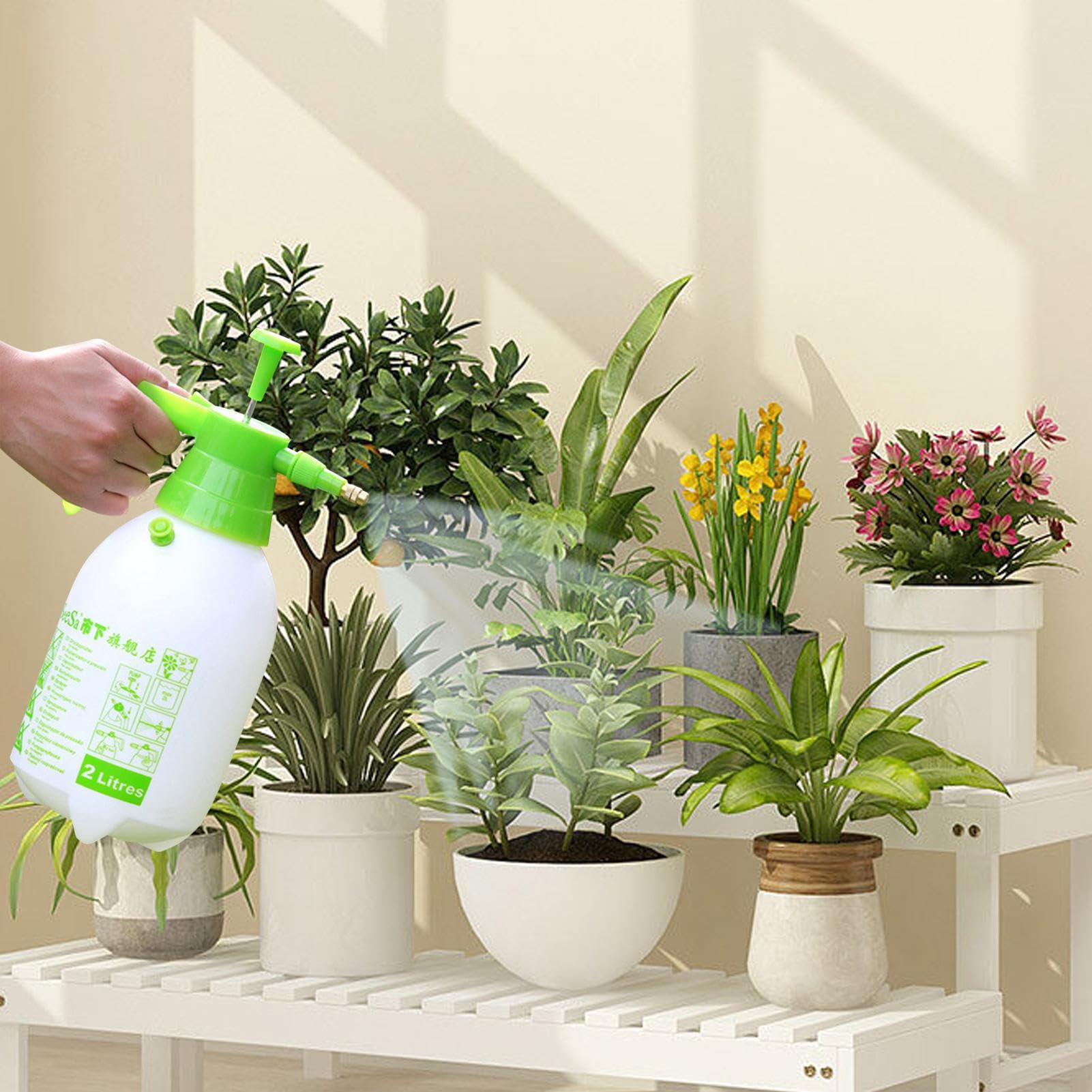 Pulvérisateur à Eau Avec Longue Lance Et Double Buse - Arrosoir à Pression Pour Plantes Intérieur & Jardin - 10