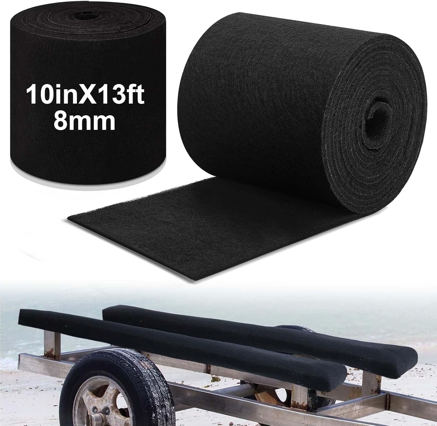 Timgle Boat Trailer Bunk Carpet, Marine Grade Carpet 8/10/12/16/20/24 Inch for Pontoon, Trailer Bunk, Padding, Guides Accessories Replacement, Runner for Outdoor(Gray,12 in X 32 ft,6mm Thick)