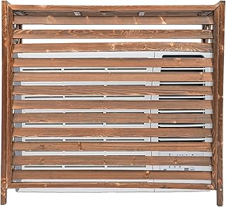 Air Conditioner Privacy Screen, 39.4" L x 16.9" W x 36" H Retro Wood Air Conditioner Fence, Free Standing Rectangular Trash Can Screens A/C Fence for Outside Unit Brown, Easy to Install