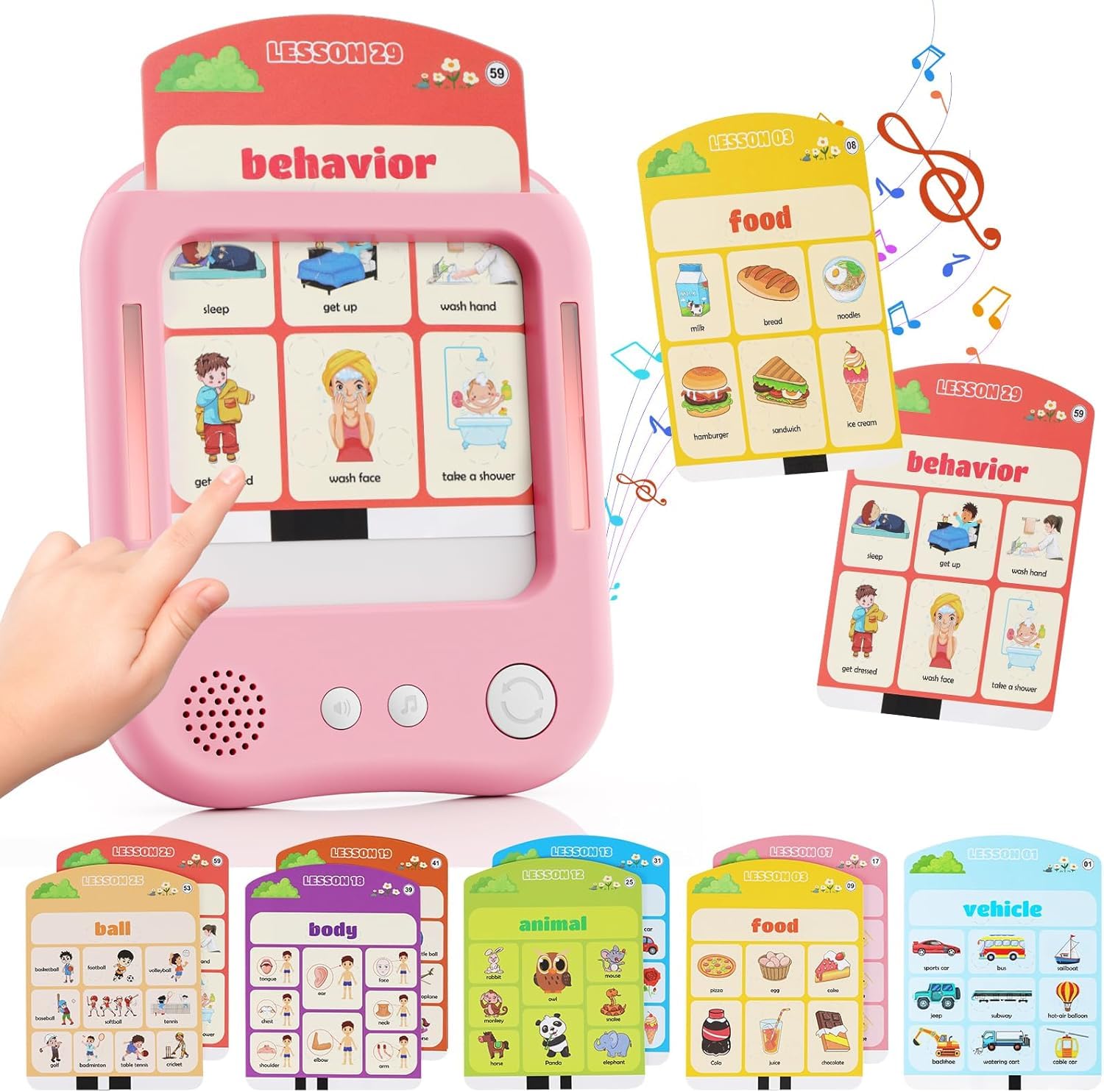 Buy Vijvik Touch & Learn Educational Flash Cards Pink for Kids 3+