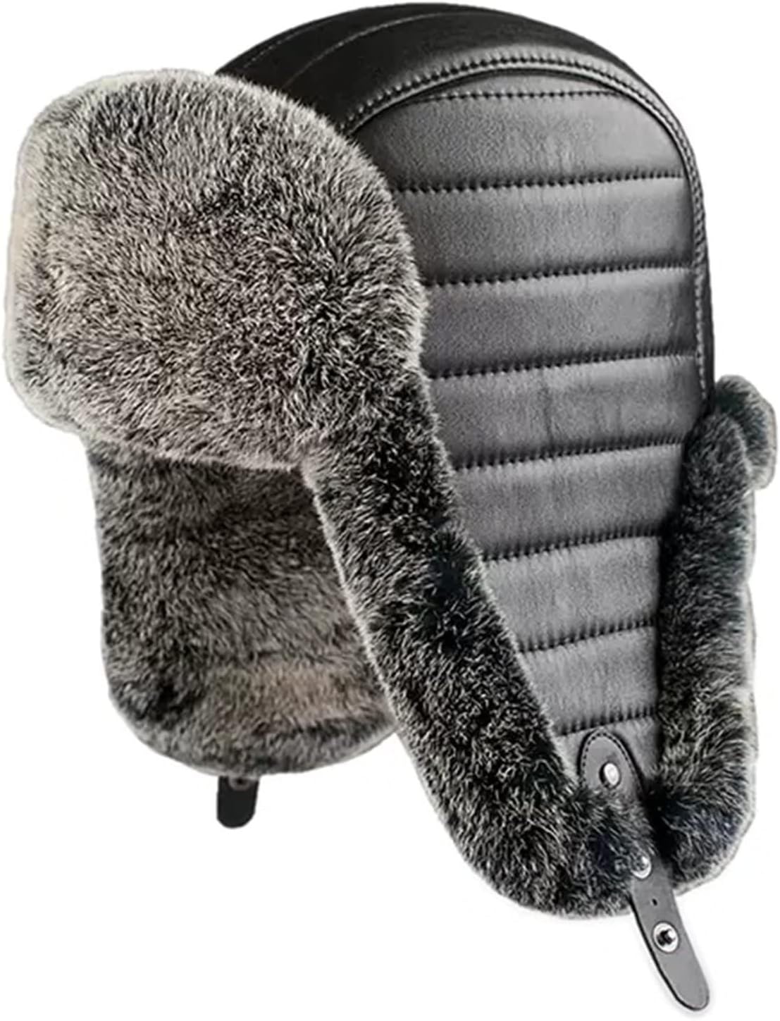 Bomber Hat,Winter Ear Flap Unisex Warm Trapper Hat for Skiing,Skating,Climbing,Hunting Leather Aviator Hat,B-XXL